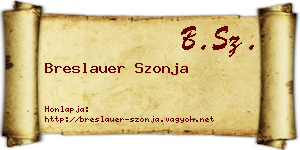 Breslauer Szonja névjegykártya